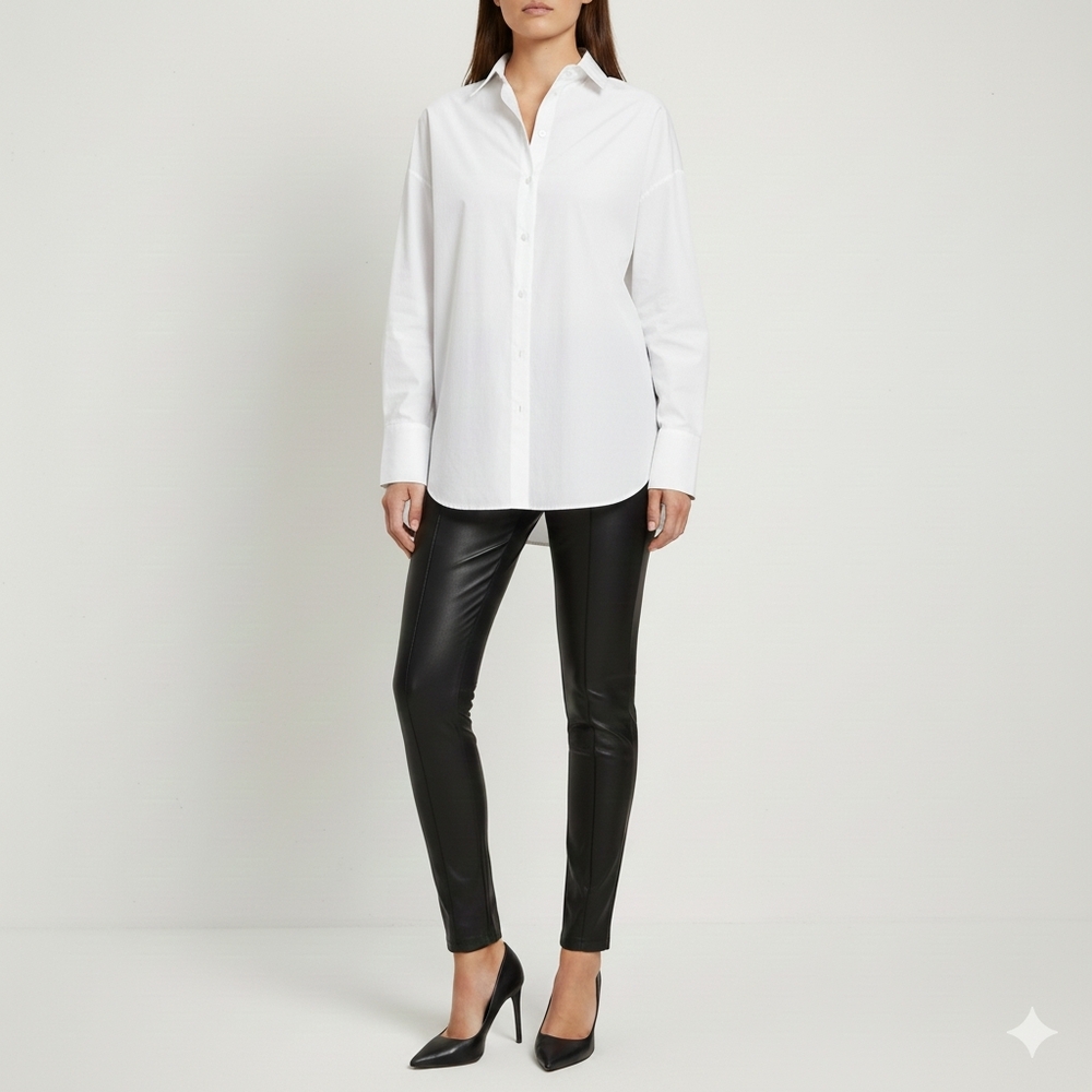 MOHITO faux Leather Ankle Leggins With Side Zipper